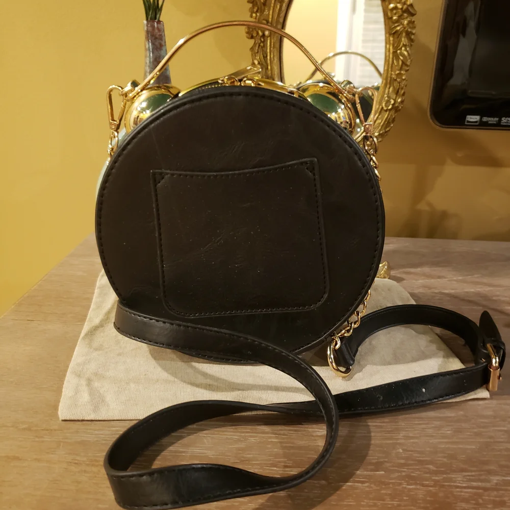 Quartz Retro Gold Clock Handbag w/ Crossbody Strap